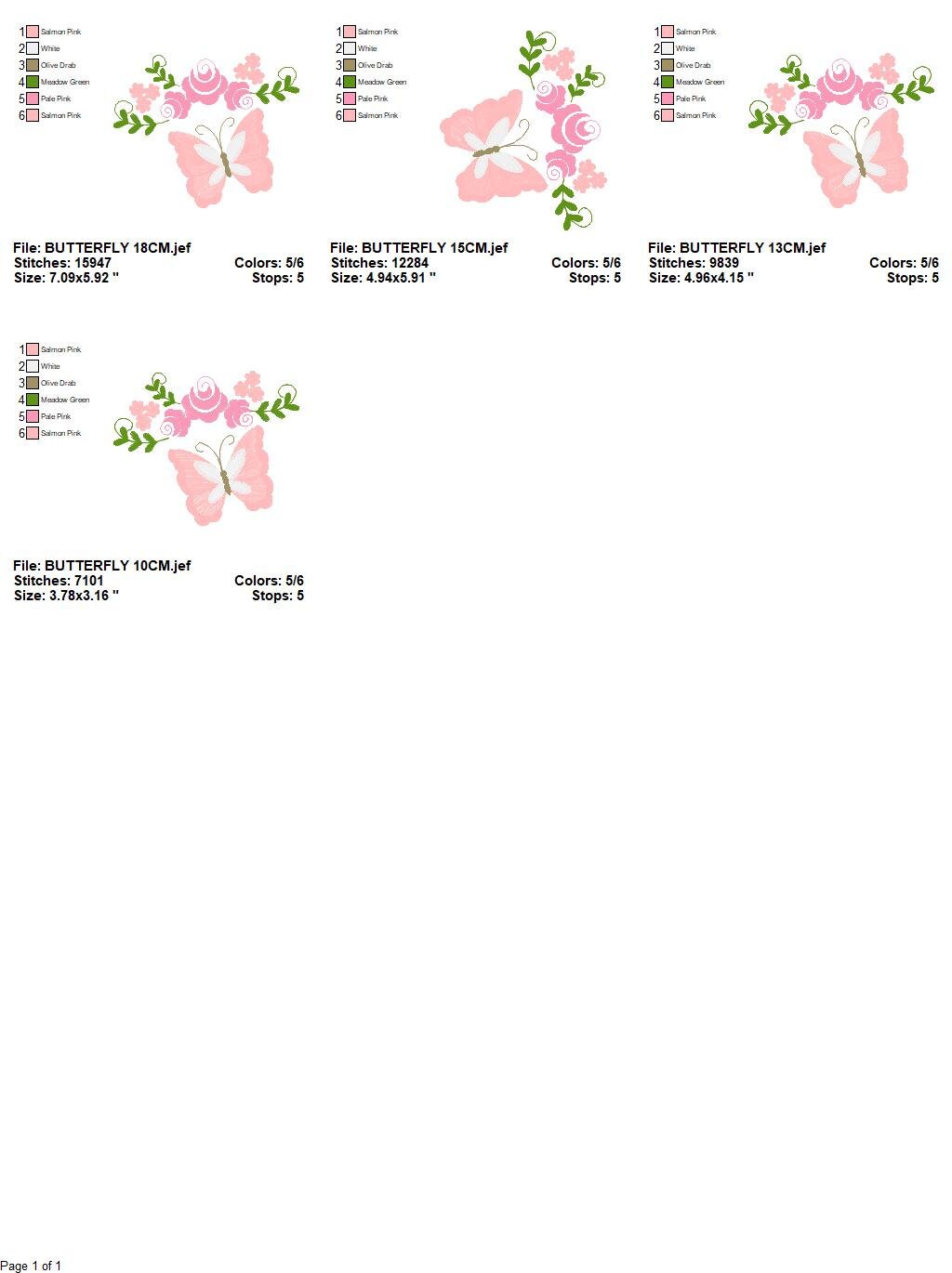 Butterfly corner embroidery design - Delicate Flowers embroidery designs machine embroidery pattern - Tea towel embroidery file - download Marcia Embroidery