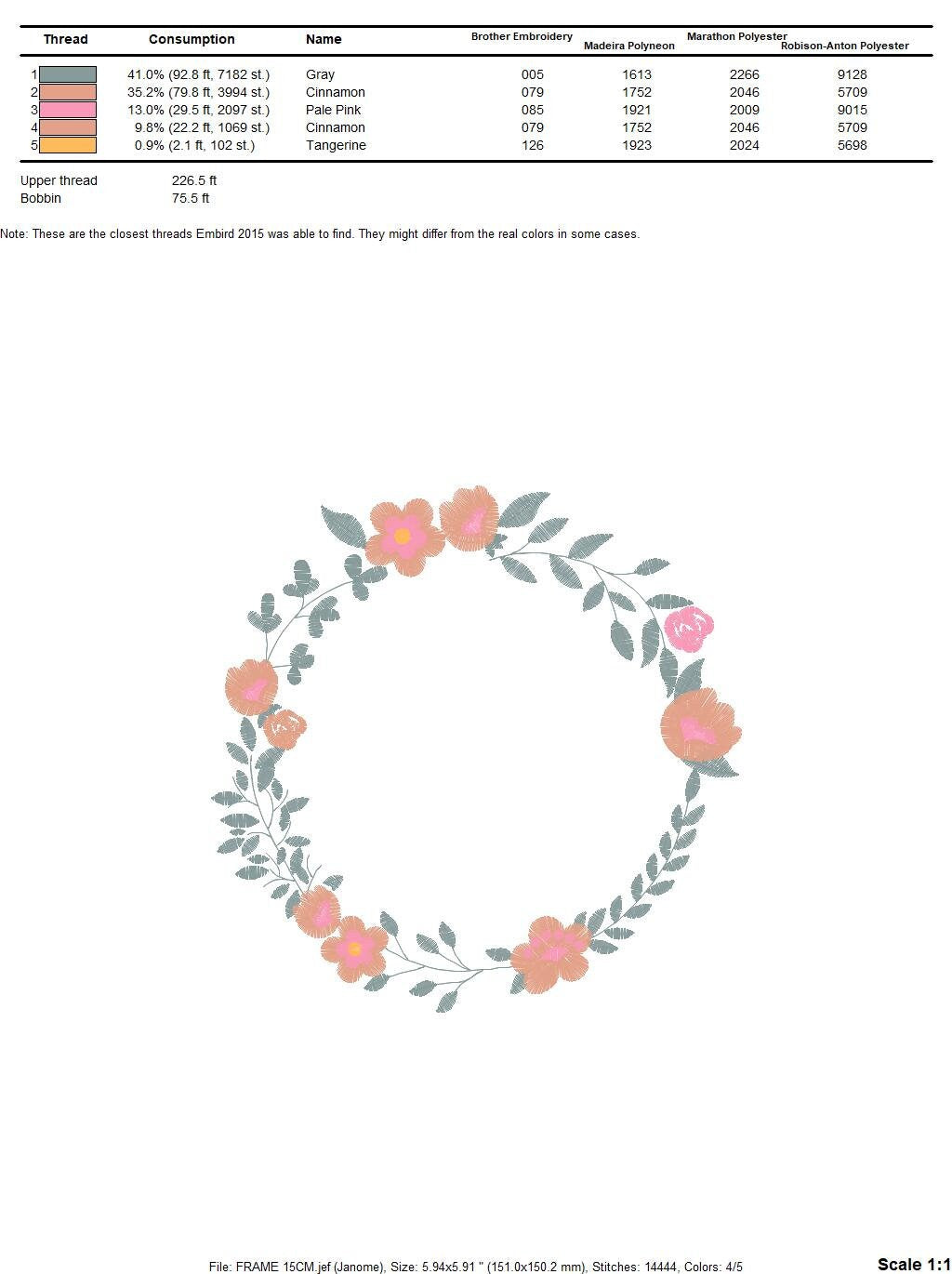 Flowers Monogram Frame embroidery designs - Flower embroidery design machine embroidery pattern - Floral embroidery file - girl embroidery Marcia Embroidery