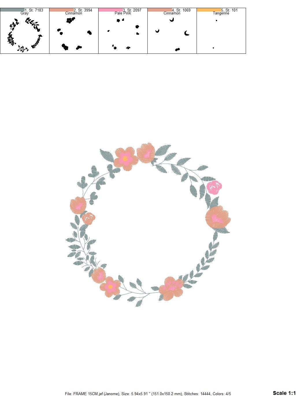 Flowers Monogram Frame embroidery designs - Flower embroidery design machine embroidery pattern - Floral embroidery file - girl embroidery Marcia Embroidery