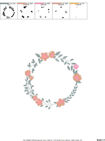 Flowers Monogram Frame embroidery designs - Flower embroidery design machine embroidery pattern - Floral embroidery file - girl embroidery Marcia Embroidery