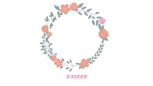 Load image into Gallery viewer, Flowers Monogram Frame embroidery designs - Flower embroidery design machine embroidery pattern - Floral embroidery file - girl embroidery
