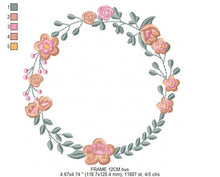 Load image into Gallery viewer, Monogram Frame embroidery designs - Flower embroidery design machine embroidery pattern - Floral wreath embroidery file - digital download
