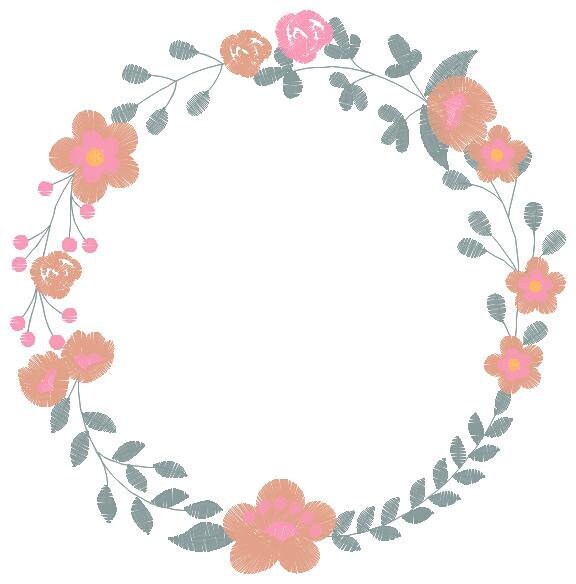 Monogram Frame embroidery designs - Flower embroidery design machine embroidery pattern - Floral wreath embroidery file - digital download Marcia Embroidery