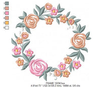 Load image into Gallery viewer, Monogram Frame embroidery designs - Roses Frame embroidery design machine embroidery pattern - Floral wreath embroidery file - download
