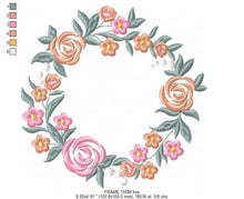 Cargar imagen en el visor de la galería, Monogram Frame embroidery designs - Roses Frame embroidery design machine embroidery pattern - Floral wreath embroidery file - download
