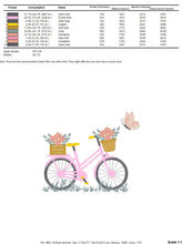 Carica l&#39;immagine nel visualizzatore di Gallery, Bike embroidery designs - Bicycle embroidery design machine embroidery pattern - baby  girl embroidery file - Delicate Bike with flowers jef
