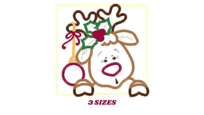Christmas Rudolf Reindeer Embroidery Design - Xmas embroidery designs machine embroidery pattern - Holiday embroidery file instant download