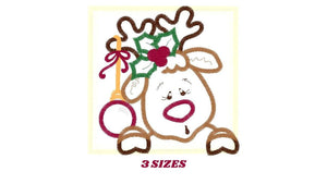 Christmas Rudolf Reindeer Embroidery Design - Xmas embroidery designs machine embroidery pattern - Holiday embroidery file instant download