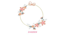 Cargar imagen en el visor de la galería, Flowers Monogram Frame embroidery designs - Flower embroidery design machine embroidery pattern - Floral embroidery file - instant download
