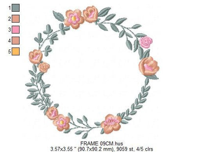 Flowers Monogram Frame embroidery designs - Flower embroidery design machine embroidery pattern - Floral embroidery file - girl embroidery Marcia Embroidery