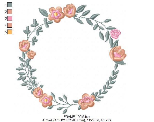 Flowers Monogram Frame embroidery designs - Flower embroidery design machine embroidery pattern - Floral embroidery file - girl embroidery Marcia Embroidery