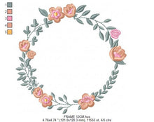 Cargar imagen en el visor de la galería, Flowers Monogram Frame embroidery designs - Flower embroidery design machine embroidery pattern - Floral embroidery file - girl embroidery
