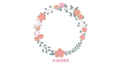 Monogram Frame embroidery designs - Flower embroidery design machine embroidery pattern - Floral wreath embroidery file - digital download Marcia Embroidery