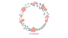 Cargar imagen en el visor de la galería, Monogram Frame embroidery designs - Flower embroidery design machine embroidery pattern - Floral wreath embroidery file - digital download
