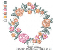 Charger l&#39;image dans la galerie, Monogram Frame embroidery designs - Roses Frame embroidery design machine embroidery pattern - Floral wreath embroidery file - download
