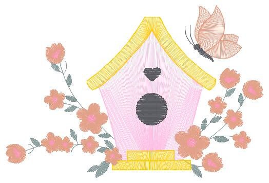 Bird embroidery designs - Birdhouse embroidery design machine embroidery pattern - Crafty Bird Lovers embroidery - instant digital download - Marcia Embroidery