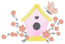 Load image into Gallery viewer, Bird embroidery designs - Birdhouse embroidery design machine embroidery pattern - Crafty Bird Lovers embroidery - instant digital download
