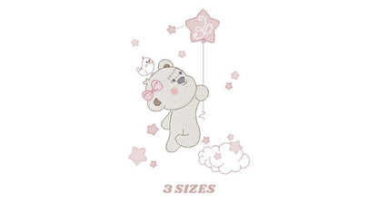 Birthday Bear embroidery designs - Animals embroidery design machine embroidery pattern - Bear embroidery file - baby girl embroidery pes Marcia Embroidery