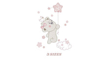 Laden Sie das Bild in den Galerie-Viewer, Birthday Bear embroidery designs - Animals embroidery design machine embroidery pattern - Bear embroidery file - baby girl embroidery pes
