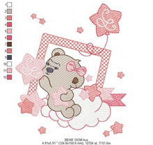 Laden Sie das Bild in den Galerie-Viewer, Bear embroidery designs - Cloud and stars embroidery design machine embroidery pattern - Baby girl embroidery file instant download pes jef
