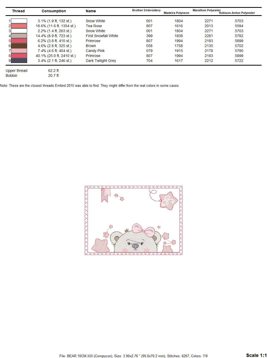 Bear embroidery designs - Teddy embroidery design machine embroidery pattern - Baby Girl embroidery file - instant download bear in a frame Marcia Embroidery