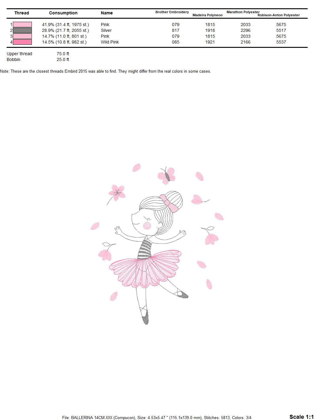 Ballerina embroidery designs - Ballet embroidery design machine embroidery pattern - instant download - Baby girl embroidery digital file