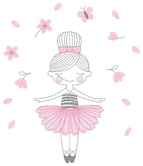 Ballerina embroidery designs - Ballet embroidery design machine embroidery pattern - instant download - Baby girl embroidery digital file Marcia Embroidery