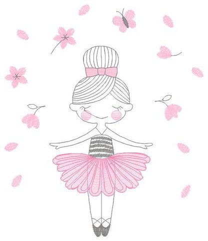 Ballerina embroidery designs - Ballet embroidery design machine embroidery pattern - instant download - Baby girl embroidery digital file Marcia Embroidery