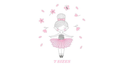 Ballerina embroidery designs - Ballet embroidery design machine embroidery pattern - instant download - Baby girl embroidery digital file Marcia Embroidery