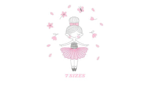 Ballerina embroidery designs - Ballet embroidery design machine embroidery pattern - instant download - Baby girl embroidery digital file