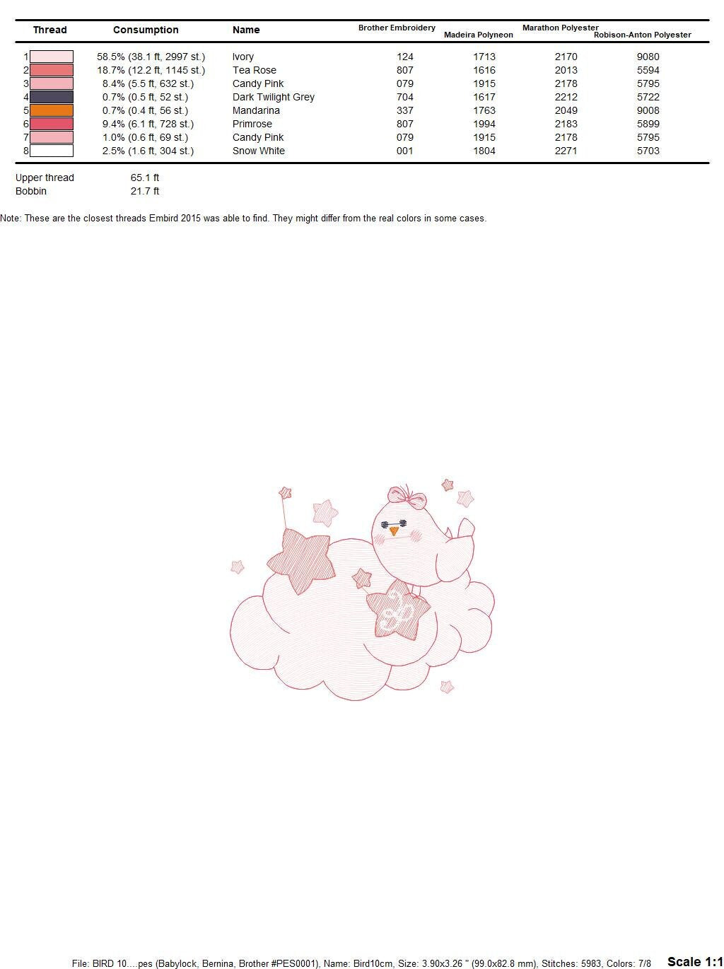 Bird embroidery designs - Bird with cloud embroidery design machine embroidery pattern - Baby girl embroidery file - instant download pes