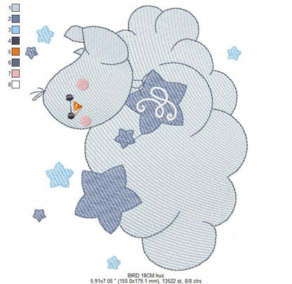 Bird embroidery designs - Bird in a cloud embroidery design machine embroidery pattern - Baby boy embroidery file - Instant digital download Marcia Embroidery