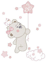 Load image into Gallery viewer, Birthday Bear embroidery designs - Animals embroidery design machine embroidery pattern - Bear embroidery file - baby girl embroidery pes
