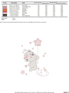 Birthday Bear embroidery designs - Animals embroidery design machine embroidery pattern - Bear embroidery file - baby girl embroidery pes