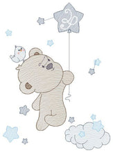 Load image into Gallery viewer, Bear with balloon embroidery designs - Bear embroidery design machine embroidery pattern - Animal embroidery file - Baby boy embroidery pes
