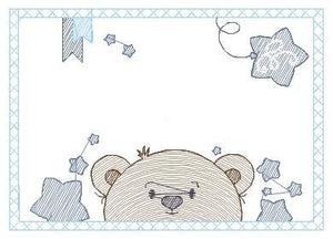 Peek a boo Bear embroidery designs - Teddy embroidery design machine embroidery pattern - Baby Boy embroidery file - download bear in frame