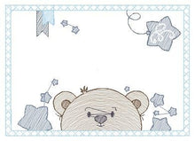 Load image into Gallery viewer, Peek a boo Bear embroidery designs - Teddy embroidery design machine embroidery pattern - Baby Boy embroidery file - download bear in frame
