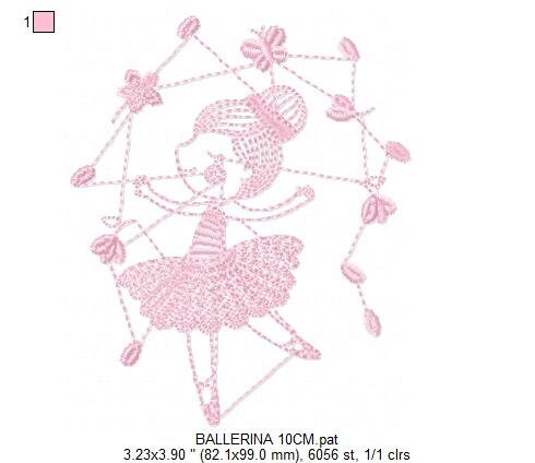 Ballerina embroidery designs - Ballet embroidery design machine embroidery pattern - instant download - Baby girl embroidery digital file
