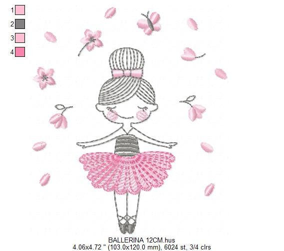 Ballerina embroidery designs - Ballet embroidery design machine embroidery pattern - instant download - Baby girl embroidery digital file Marcia Embroidery