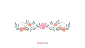 Flowers embroidery designs - Roses embroidery design machine embroidery pattern - entwined roses embroidery file - instant download towel