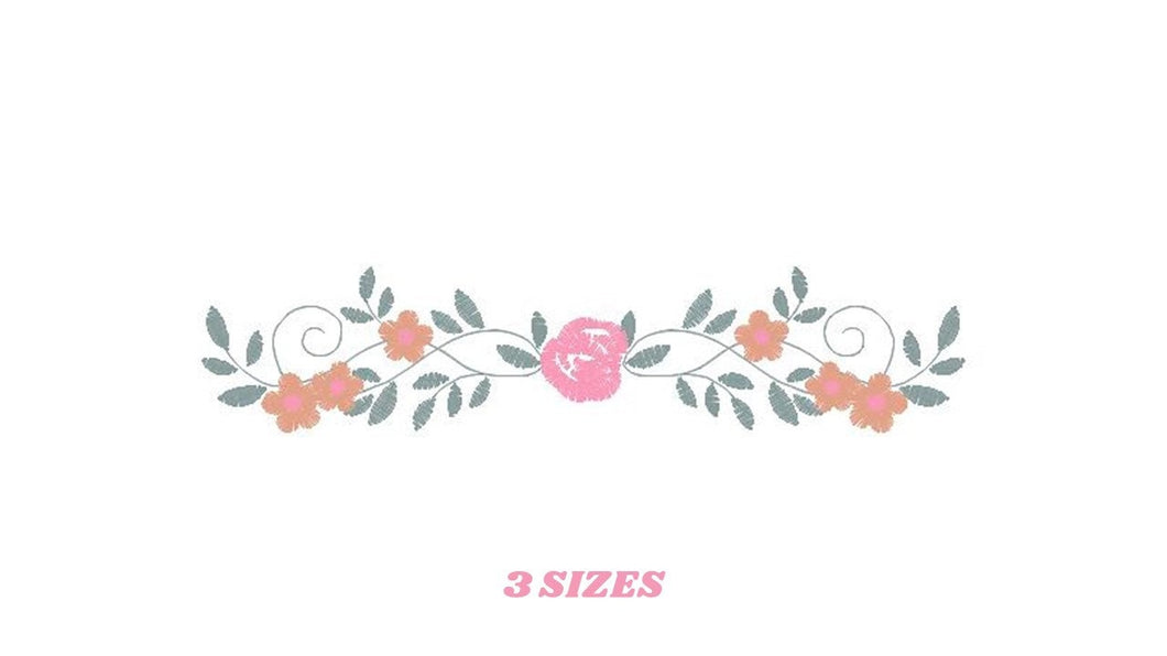 Flowers embroidery designs - Roses embroidery design machine embroidery pattern - entwined roses embroidery file - instant download towel