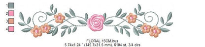 Flowers embroidery designs - Roses embroidery design machine embroidery pattern - entwined roses embroidery file - instant download towel - Marcia Embroidery