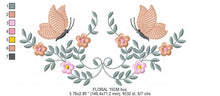 Load image into Gallery viewer, Butterfly frame embroidery designs - Flower embroidery design machine embroidery pattern - Butterfly embroidery file - baby girl embroidery
