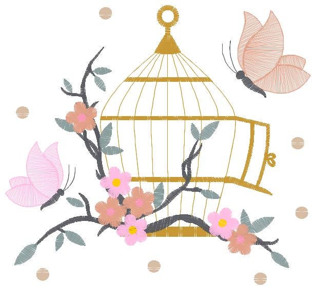 Bird embroidery designs - Birdcage embroidery design machine embroidery pattern - instant download - Birds and Butterflies instant download Marcia Embroidery