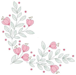 Flowers embroidery designs - Kitchen Towel embroidery design machine embroidery pattern - Tulip embroidery file - rose floral embroidery pes