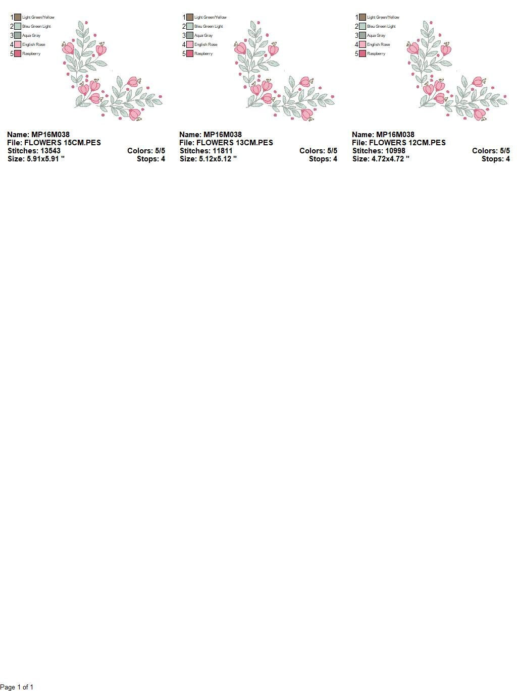 Flowers embroidery designs - Kitchen Towel embroidery design machine embroidery pattern - Tulip embroidery file - rose floral embroidery pes Marcia Embroidery