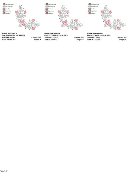 Flowers embroidery designs - Kitchen Towel embroidery design machine embroidery pattern - Tulip embroidery file - rose floral embroidery pes Marcia Embroidery