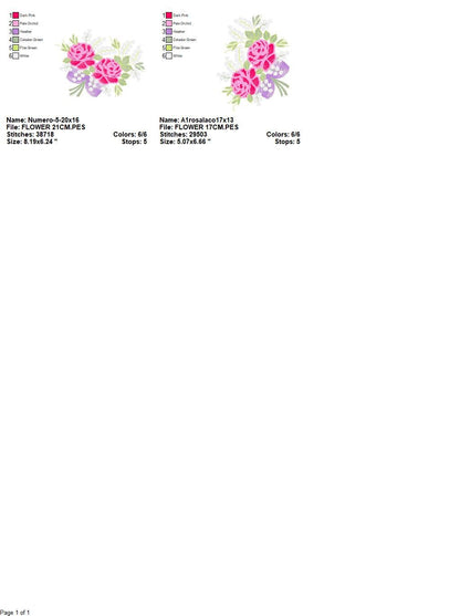 Floral Bouquet embroidery designs - Rose embroidery design machine embroidery pattern - Flower kitchen embroidery file - instant download