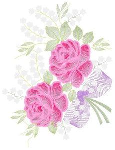 Floral Bouquet embroidery designs - Rose embroidery design machine embroidery pattern - Flower kitchen embroidery file - instant download