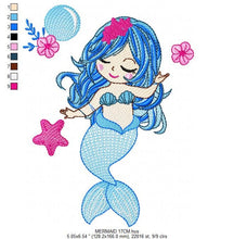 Laden Sie das Bild in den Galerie-Viewer, Mermaid embroidery designs - Sea Princess embroidery design machine embroidery pattern - Mermaid rippled design - Baby Girl embroidery file
